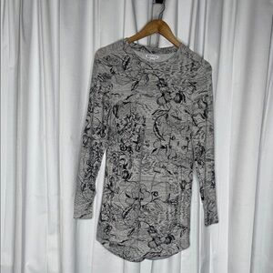 Athleta Black and Gray Floral Midi Dress